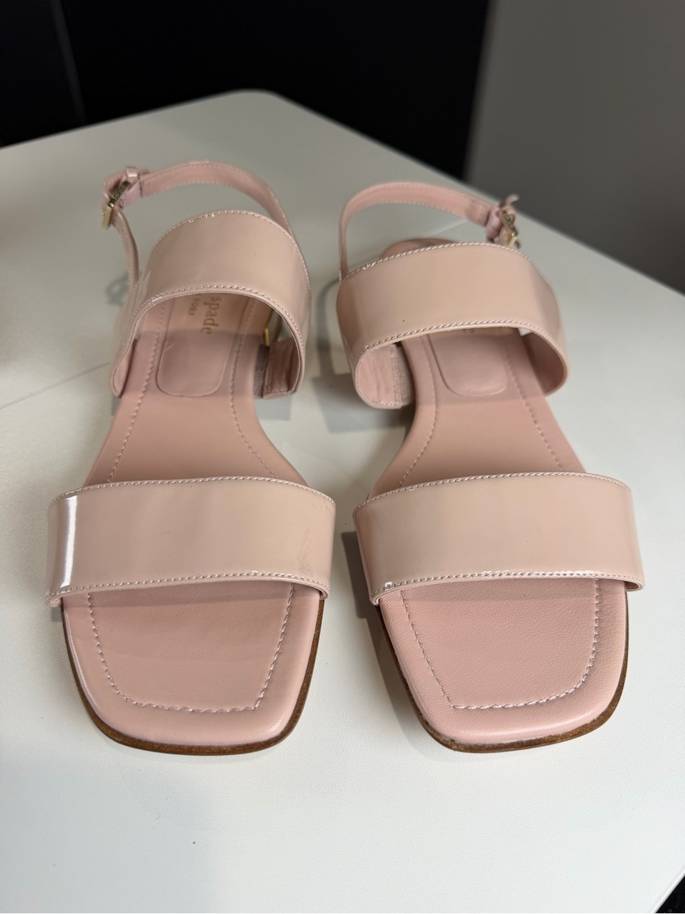 kate spade Pale Pink Double-Strap Square-Toe Sandals - Picture 2 of 6